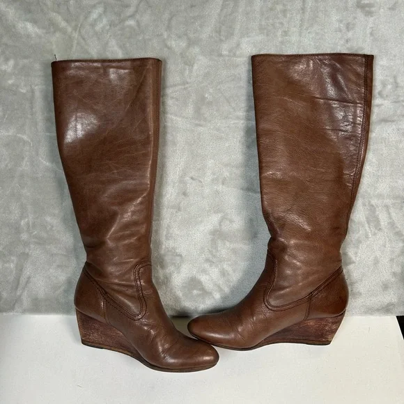 Frye missy tall leather wedge heel boots - Picture 8 of 16